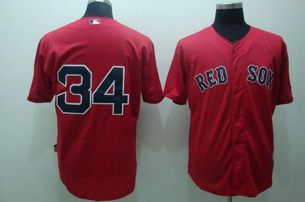 Red Sox #34 David Ortiz Stitched Red MLB Jersey - Click Image to Close
